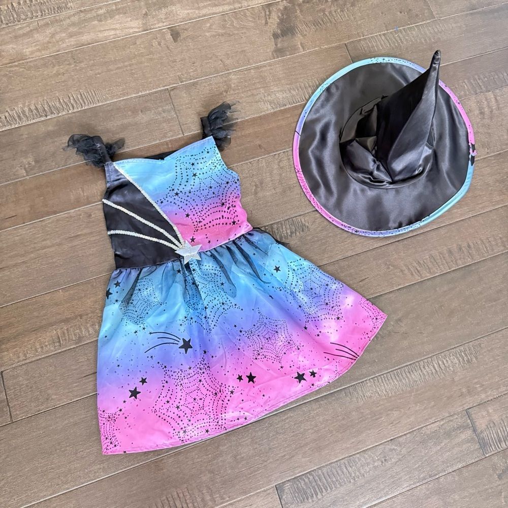Toddler Witch Halloween Costume Outfit Dress with Hat 3T-4T George UK Girls Kids